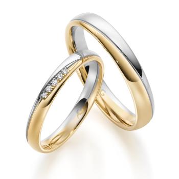 August Gerstner Trauringe Weiss-Gelbgold 4/28773/3 + 28773/4