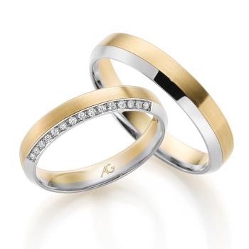 August Gerstner Trauringe Weiss-Gelbgold 4/28779/3.5 + 28779/4