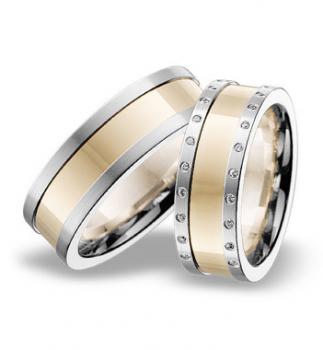 Breuning Trauringe Weiss-Gelbgold 48 001430 / 48 001440