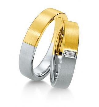 Breuning Trauringe Weiss-Gelbgold 48/032200 + 48/032210