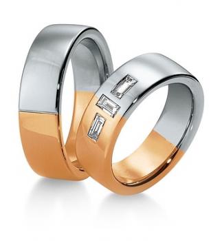 Preview: Breuning Trauringe Weiss-Gelbgold 48/032300 + 48/032310