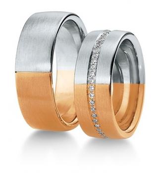 Preview: Breuning Trauringe Weiss-Gelbgold 48/032400 + 48/032410