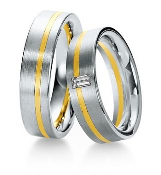 Breuning Trauringe Weiss-Gelbgold 48/033500 + 48/033510