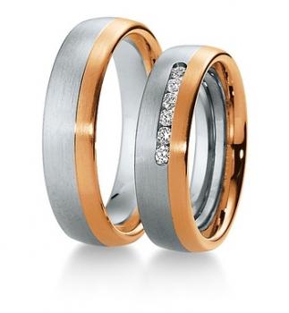 Preview: Breuning Trauringe Weiss-Gelbgold 48/034100 + 48/034110