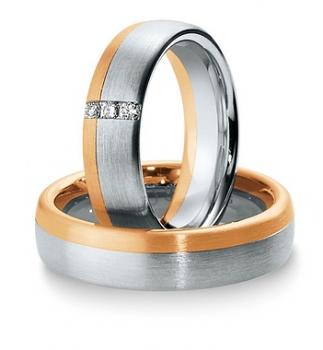 Breuning Trauringe Weiss-Rotgold 48/034400 + 48/034410