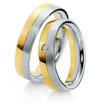 Preview: Breuning Trauringe Weiss-Rotgold 48/035100 + 48/035110