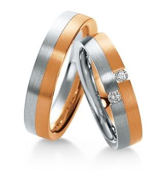 Preview: Breuning Trauringe Weiss-Gelbgold 48/035200 + 48/035210