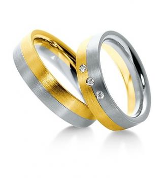 Breuning Trauringe Weiss-Gelbgold 48/035300 + 48/035310