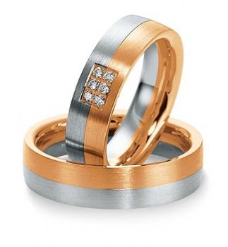 Preview: Breuning Trauringe Weiss-Gelbgold 48/035500 + 48/035510