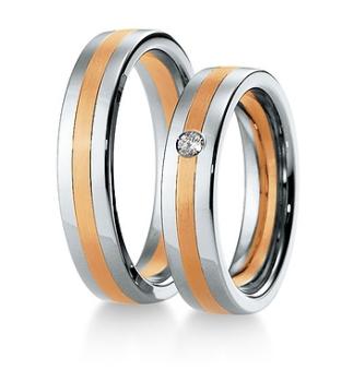 Breuning Trauringe Weiss-Rotgold 48/036100 + 48/036110