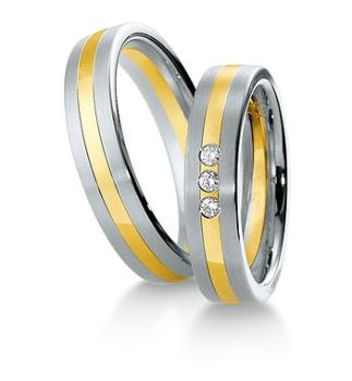 Preview: Breuning Trauringe Weiss-Gelbgold 48/036200 + 48/036210