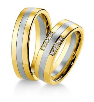 Preview: Breuning Trauringe Weiss-Gelbgold 48/036300 + 48/036310