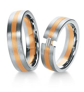 Breuning Trauringe Weiss-Rotgold 48/036400 + 48/036410