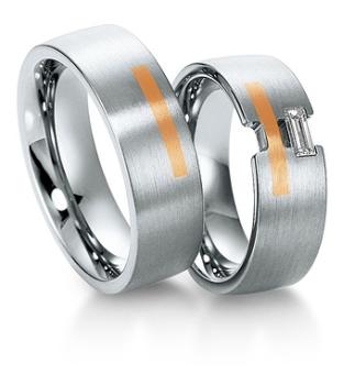 Breuning Trauringe Weiss-Rotgold 48/040010+ 48/040020