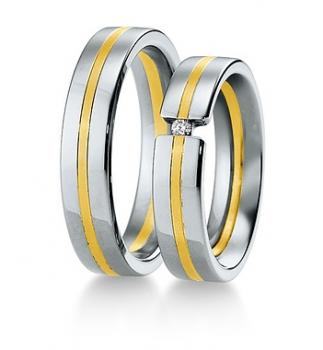 Breuning Trauringe Weiss-Gelbgold 48/040070 + 48/040080