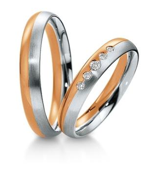 Preview: Breuning Trauringe Weiss-Gelbgold 48 040430 / 48 040440