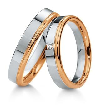 Preview: Breuning Trauringe Weiss-Gelbgold 48 040550 / 48 040560