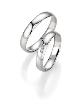 Breuning Trauringe Weissgold 48/04407 + 48/14407