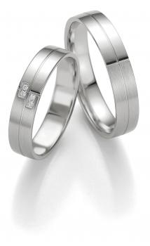 Breuning Trauringe Weissgold 48/07079 + 48/07080