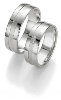 Breuning Trauringe Weissgold 48/07095 + 48/07096