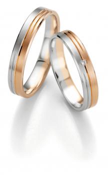 Breuning Trauringe Weiss-Rotgold 48/07097 + 48/07098