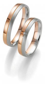 Breuning Trauringe Weiss-Rotgold 48/07099 + 48/07100