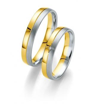 Preview: Breuning Trauringe Weiss-Rotgold 48/07099 + 48/07100