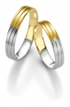 Breuning Trauringe Weiss-Gelbgold 48/07103+ 48/07104