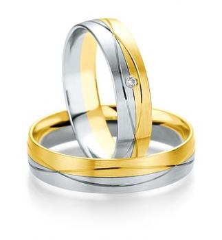 Preview: Breuning Trauringe Weiss-Rotgold 48/07105 + 48/07106