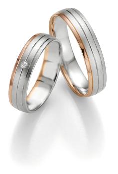 Breuning Trauringe Weiss-Rotgold 48/07107 + 48/07108