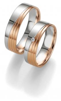 Breuning Trauringe Weiss-Rotgold 48/07113+ 48/07114