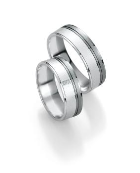 Breuning Trauringe Weissgold 48/071490 + 48/071500