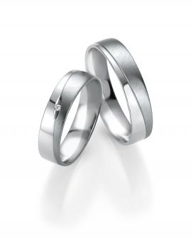 Breuning Trauringe Weissgold 48/07163 + 48/07164