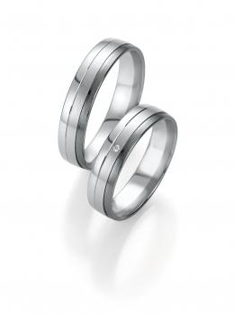 Breuning Trauringe Weissgold 48/07165 + 48/07166