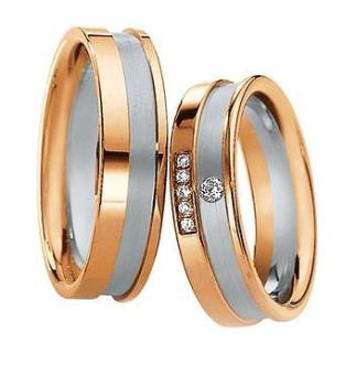 Preview: Saint Maurice Trauringe Weiss-Rotgold 820300 / 820310