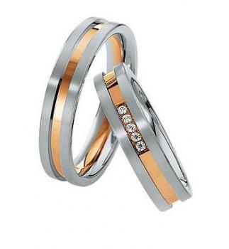 Preview: Saint Maurice Trauringe Weiss-Rotgold 820320 / 820330