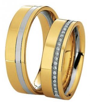 Saint Maurice Trauringe Weiss-Gelbgold 49-82068 + 49-82069