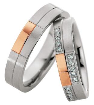 Saint Maurice Trauringe Weiss-Rotgold 49-82078 + 49-82079