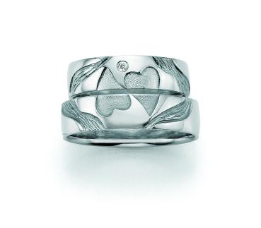 Preview: Nowotny-Collection Ruesch Trauringe Weissgold 66/51050-057 + 66/51060-057