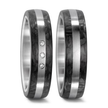 Preview: TeNo Trauringe Carbon 59650/003/045/1060 + 59650/003/000/1060