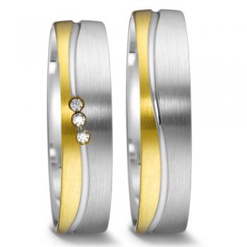 Weidner Trauringe Weiss-Gelbgold 62610  + 72610