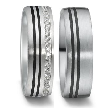 Weidner Trauringe Carbon 76022 + 86022