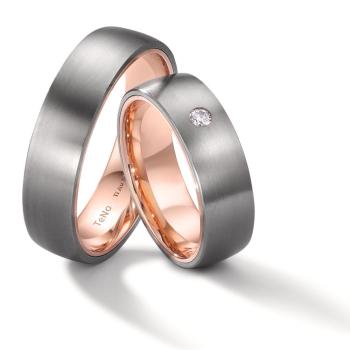 Preview: TeNo Trauringe Tantal 52661/001/DA5/X503 + 52661/001/000/X503