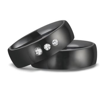 Preview: TeNo Trauringe Zirkonium 52672/000/DB3/W036 + 52672/000/000/W036