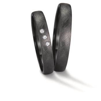 Preview: TitanFactory Trauringe Zirkonium 52670/023/DD2/W036 + 52670/023/000/W036