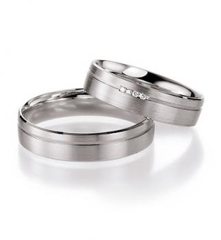 Nowotny-Collection Ruesch Trauringe Weissgold 66/20130 + 66/20140