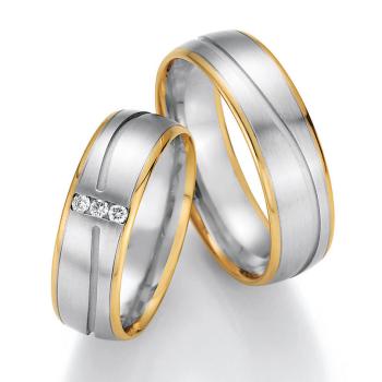 Nowotny-Collection Ruesch Trauringe Weiss-Gelbgold 66/40170-065 +  66/40180-065