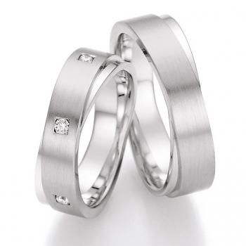 Nowotny-Collection Ruesch Trauringe Weissgold 66/42010-066 + 66/42020-066