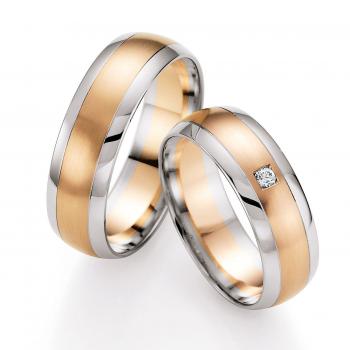 Nowotny-Collection Ruesch Trauringe Weiss-Rotgold 66/07010-065 + 66/07010-065