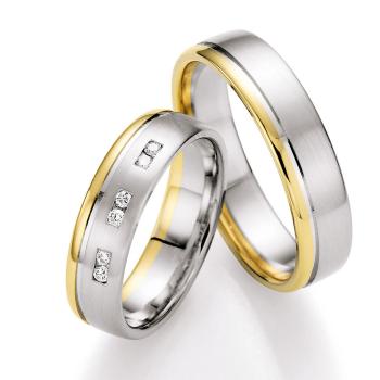 Nowotny-Collection Ruesch Trauringe Weiss-Gelbgold 66/07050-055 + 66/07050-055